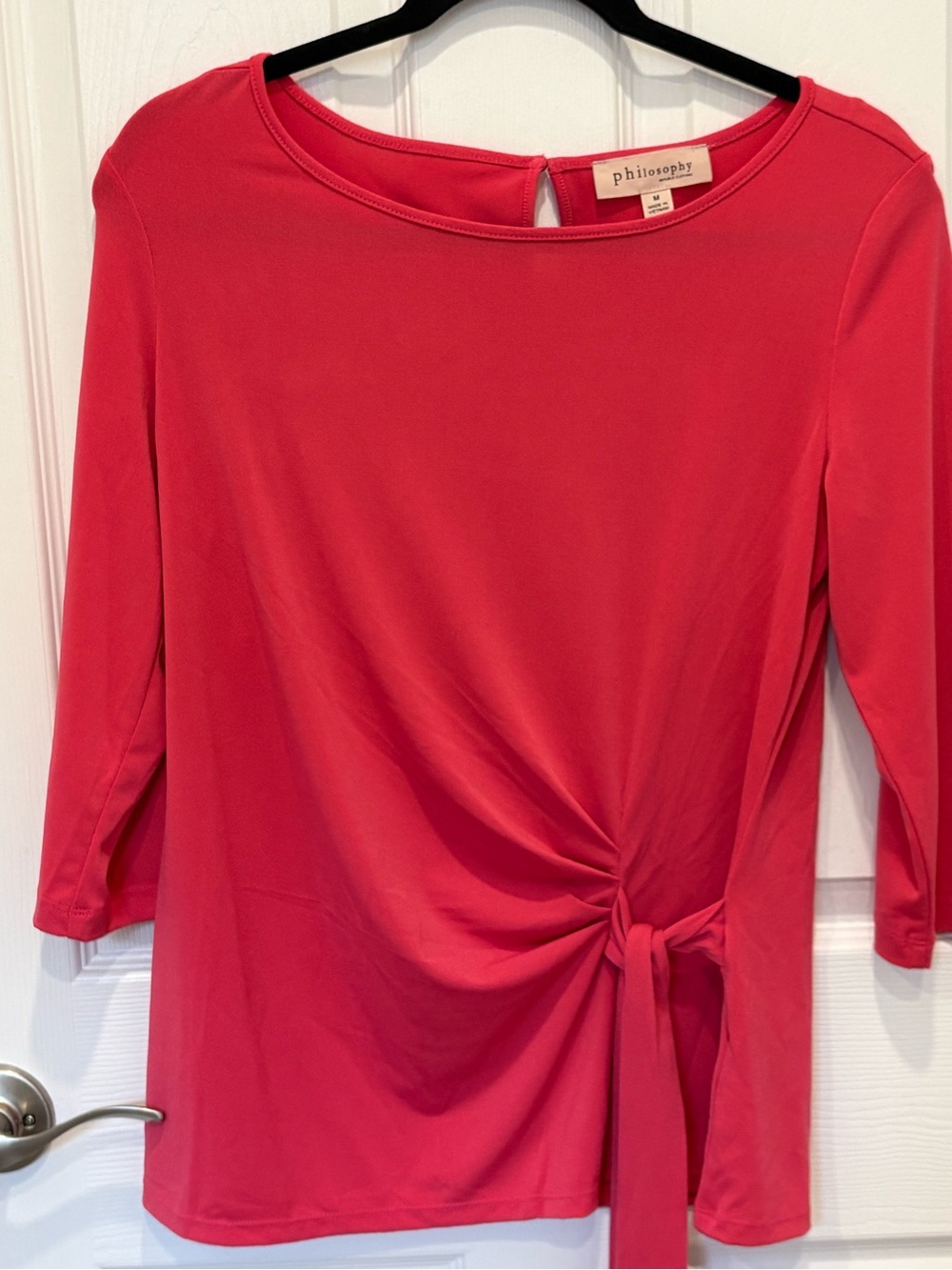 Philosophy Pink Twist-Tie Long Sleeve Top #2025